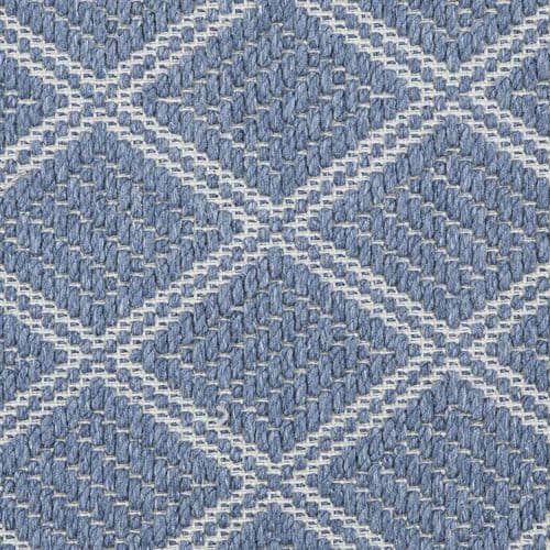 Blue patterned carpet swatch