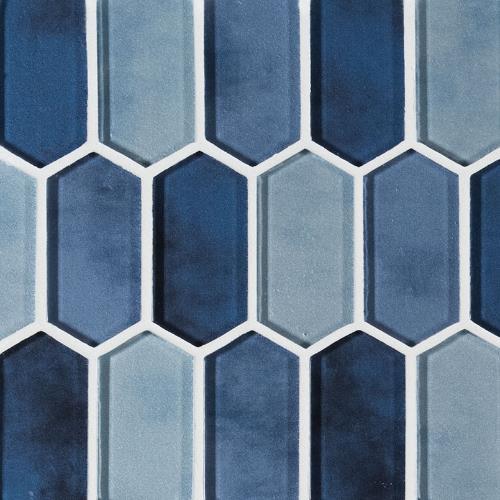 Blue glass tile swatch